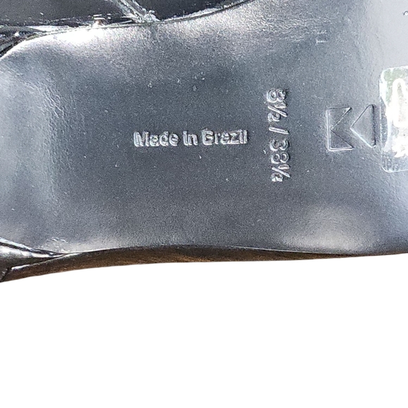 Mercedes Castillo Black Patent Ankle Boots with Sculpted Heel - Picture 8 of 9